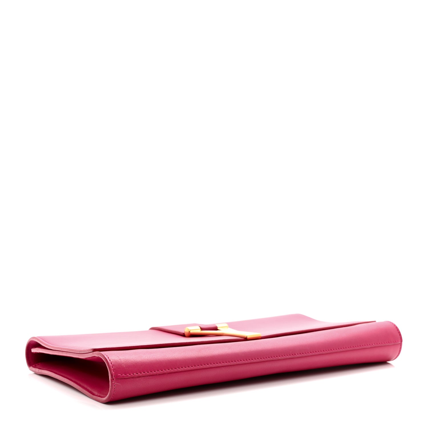 Saint Laurent Calfskin Classic Y Ligne Clutch Fuchsia 4 of 12