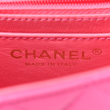 Chanel Lambskin Quilted Mini Rectangular Flap Dark Pink 6 of 9