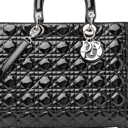 Christian Dior Patent Cannage Large Lady Dior Black 8 of 10