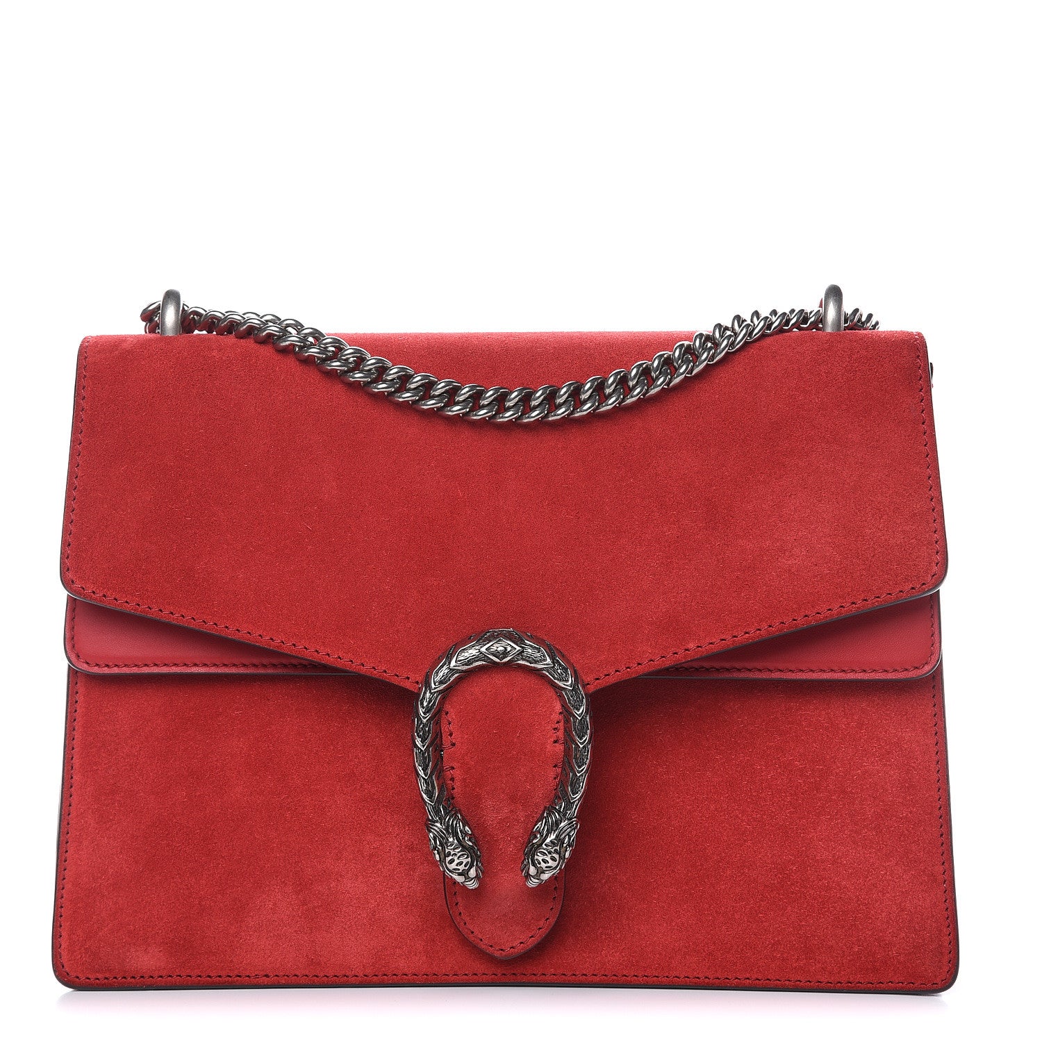 Gucci Suede Vitello Velvet Medium Dionysus Shoulder Bag Vulcanic Red 1 of 14