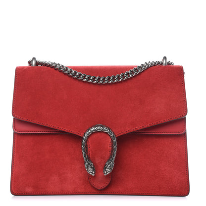 Gucci Suede Vitello Velvet Medium Dionysus Shoulder Bag Vulcanic Red 1 of 14