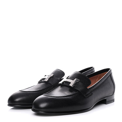 Hermes Goatskin Womens Paris Loafers 35 Black 3 of 9
