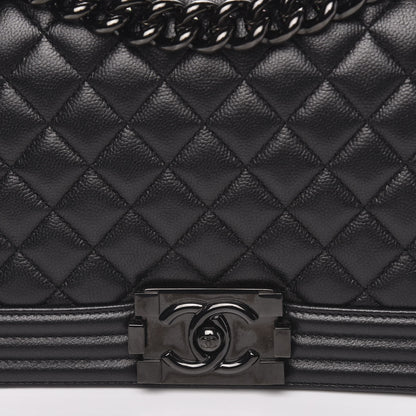 Chanel Caviar Quilted Medium Boy Flap So Black 8 of 13