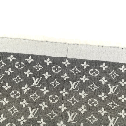 Louis Vuitton Silk Wool Monogram Denim Shawl Black 3 of 6
