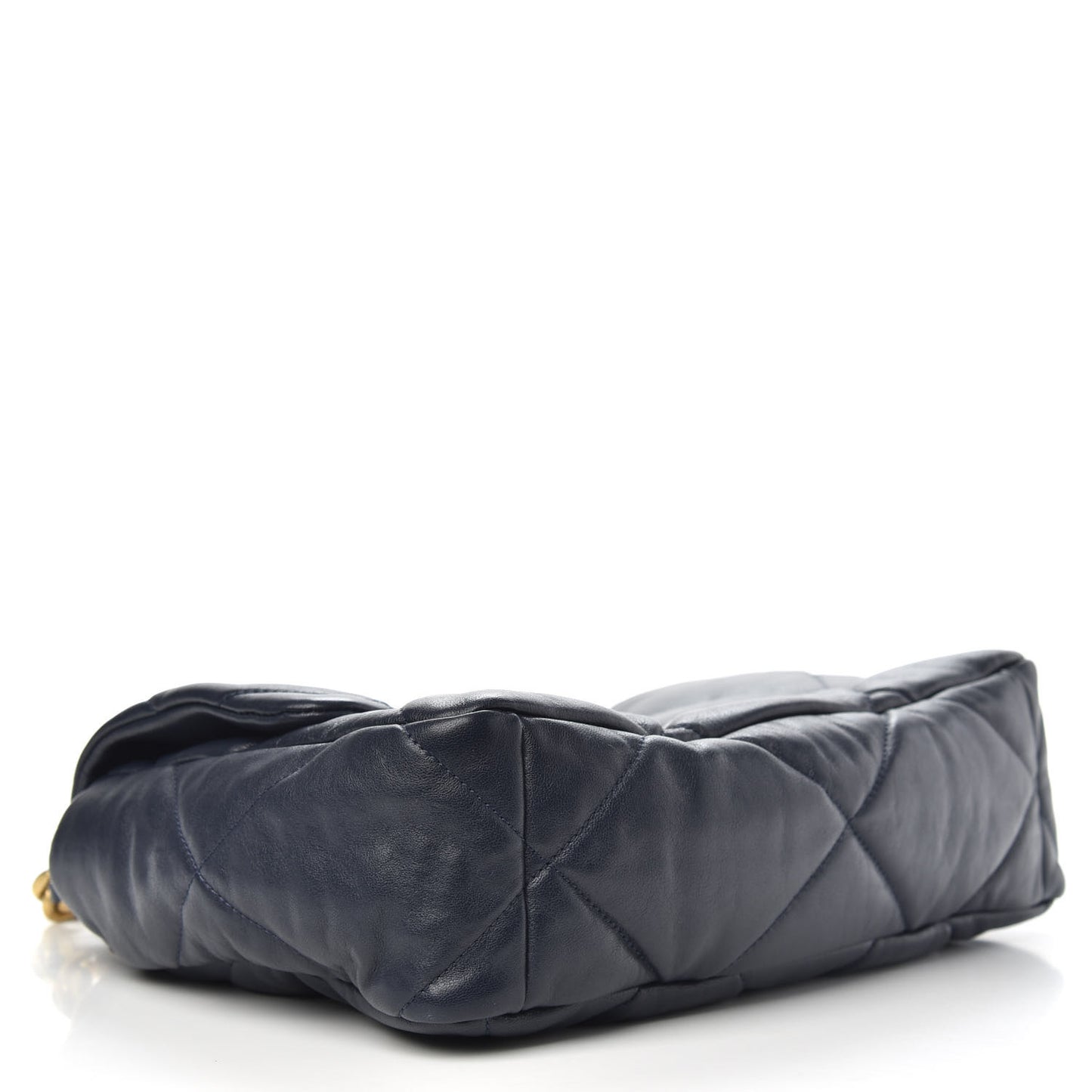 Lambskin Quilted Large Chanel 19 Flap Navy Blue