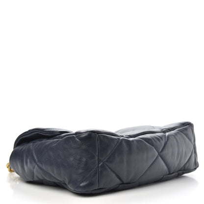 Chanel Lambskin Quilted Large Chanel 19 Flap Navy Blue 4 of 10