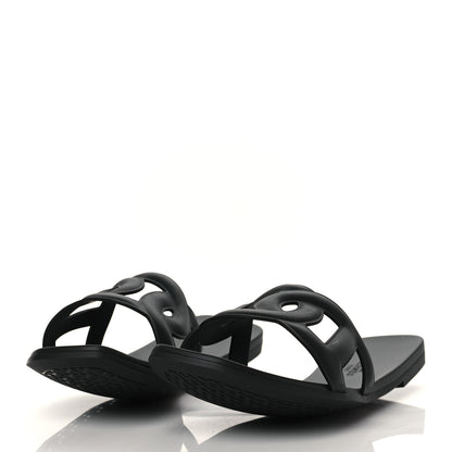 Hermes Rubber Aloha Sandals 40 Black 3 of 8
