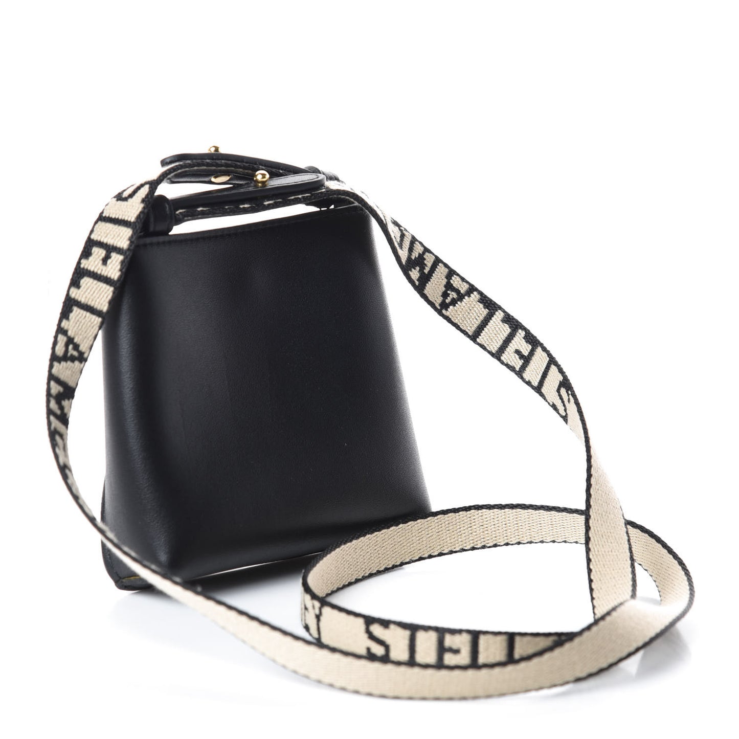 Eco Alter Nappa Perforated Logo Micro Crossbody Bag Black