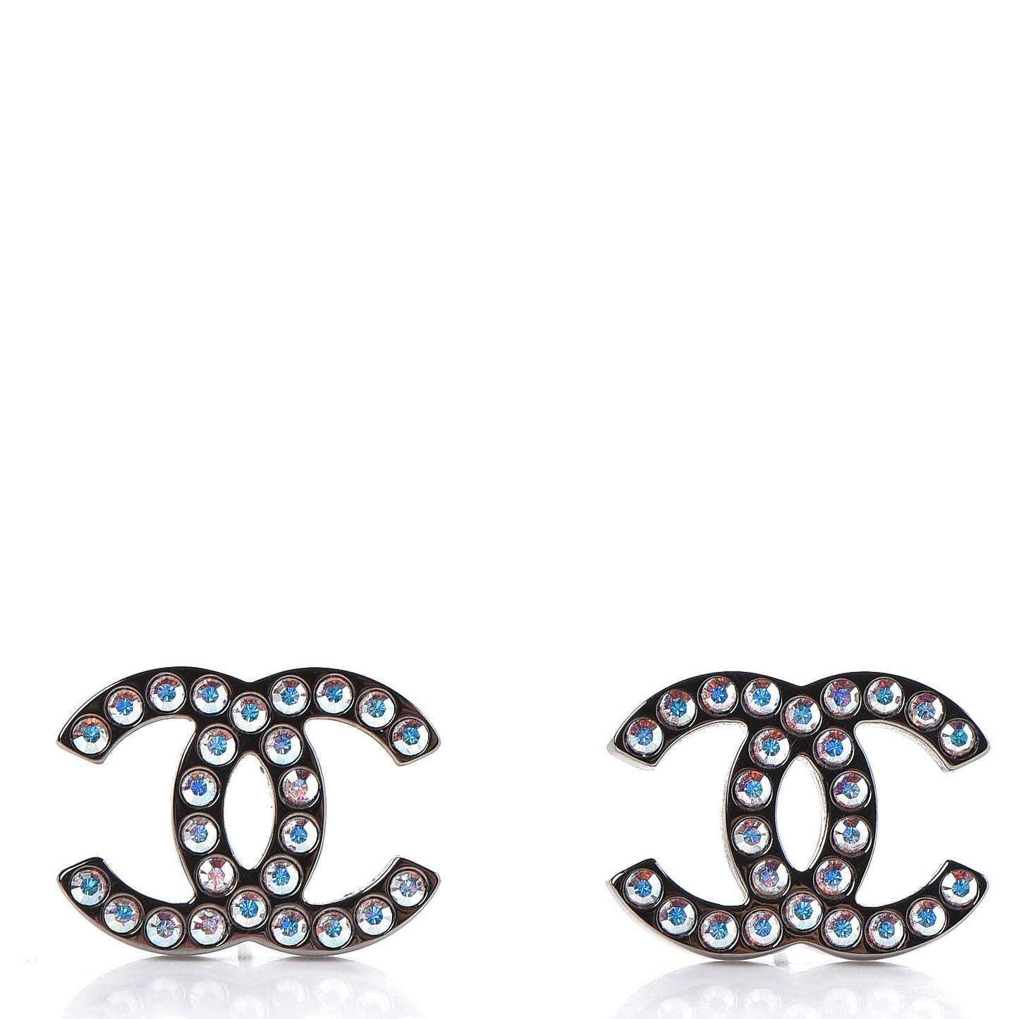 Iridescent Crystal CC Earrings Multicolor