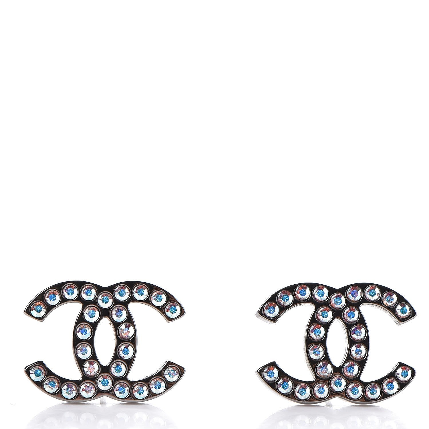 Chanel Iridescent Crystal CC Earrings Multicolor 1 of 4