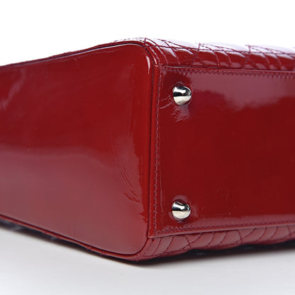 Christian Dior Patent Cannage Large Lady Dior Red 9 of 11