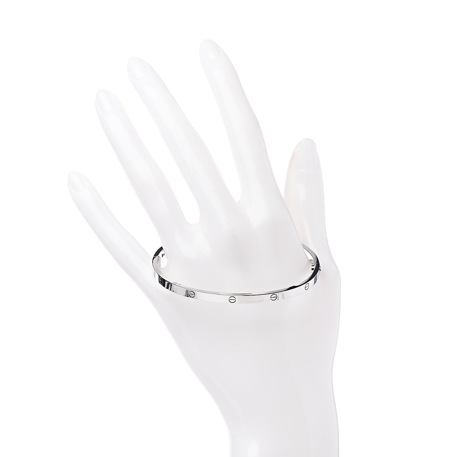 Cartier 18K White Gold Small LOVE Bracelet 19 2 of 7
