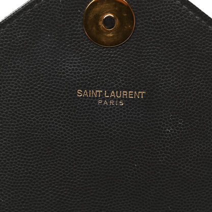 Saint Laurent Grain De Poudre Matelasse Chevron Large Monogram Satchel Storm 6 of 8