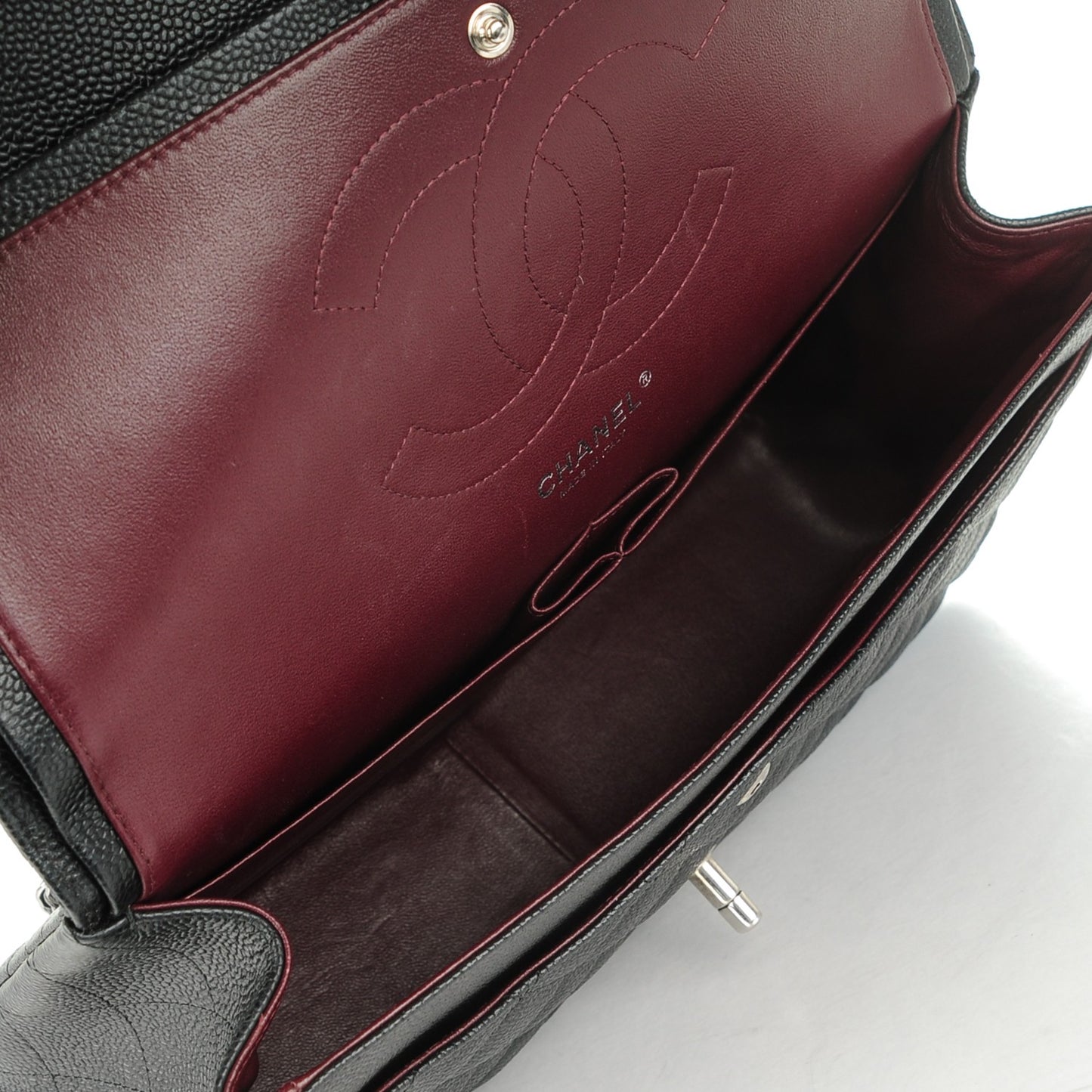 Caviar Quilted Jumbo Double Flap Black
