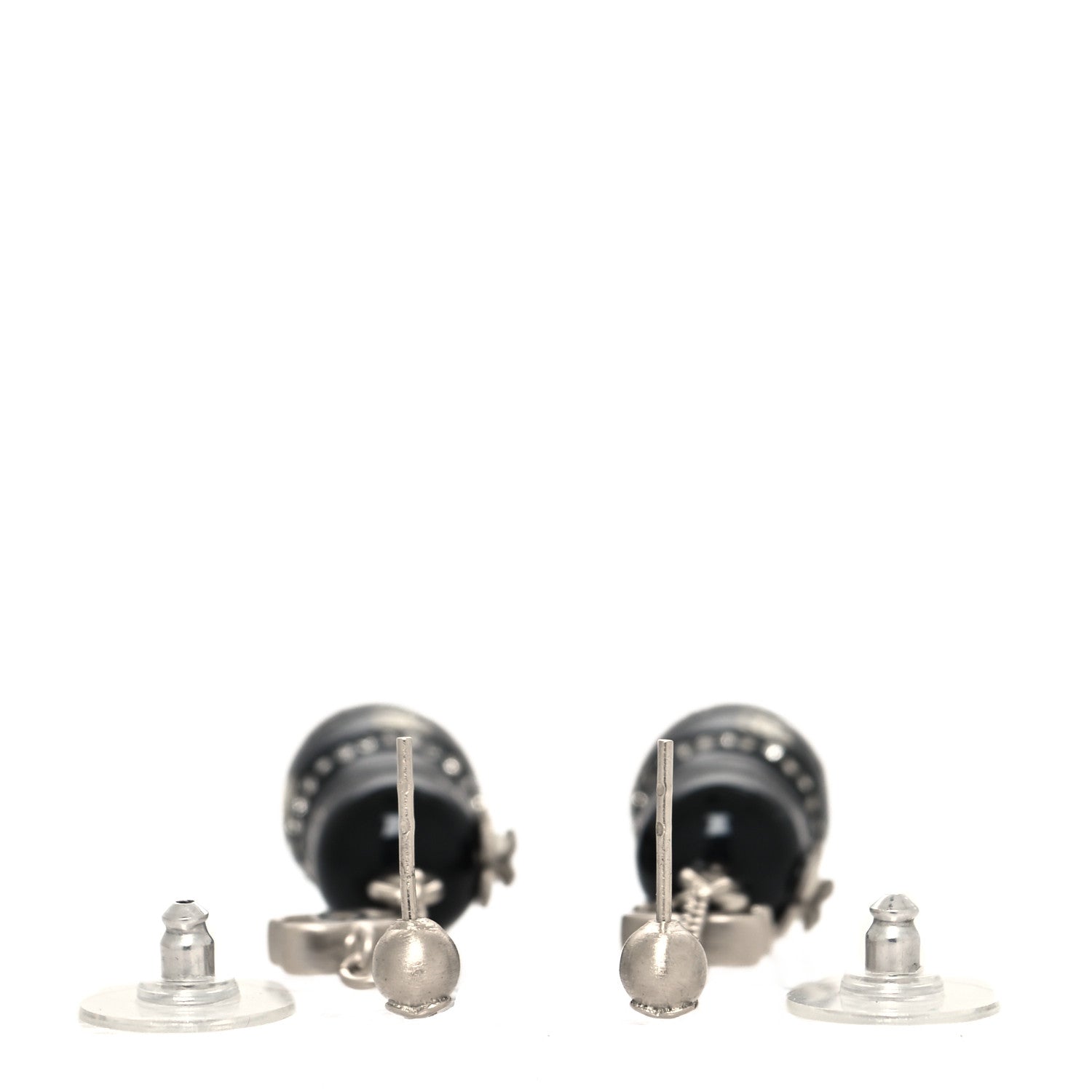 Chanel Resin Matryoshka Russian Doll CC Earrings Black 3 of 4
