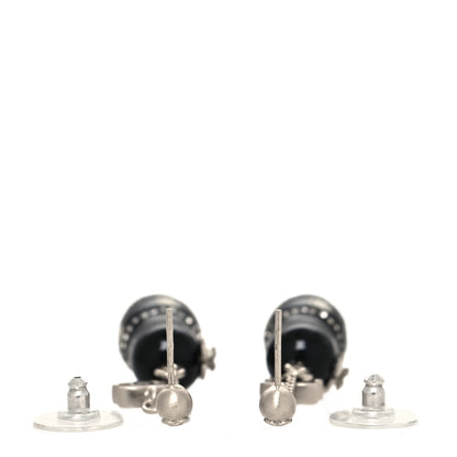 Chanel Resin Matryoshka Russian Doll CC Earrings Black 3 of 4