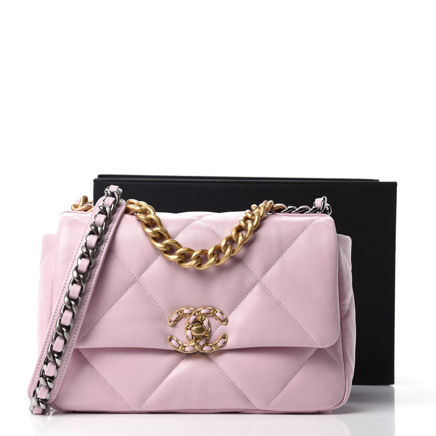Chanel Lambskin Quilted Medium 19 Flap Light Pink 11 of 11