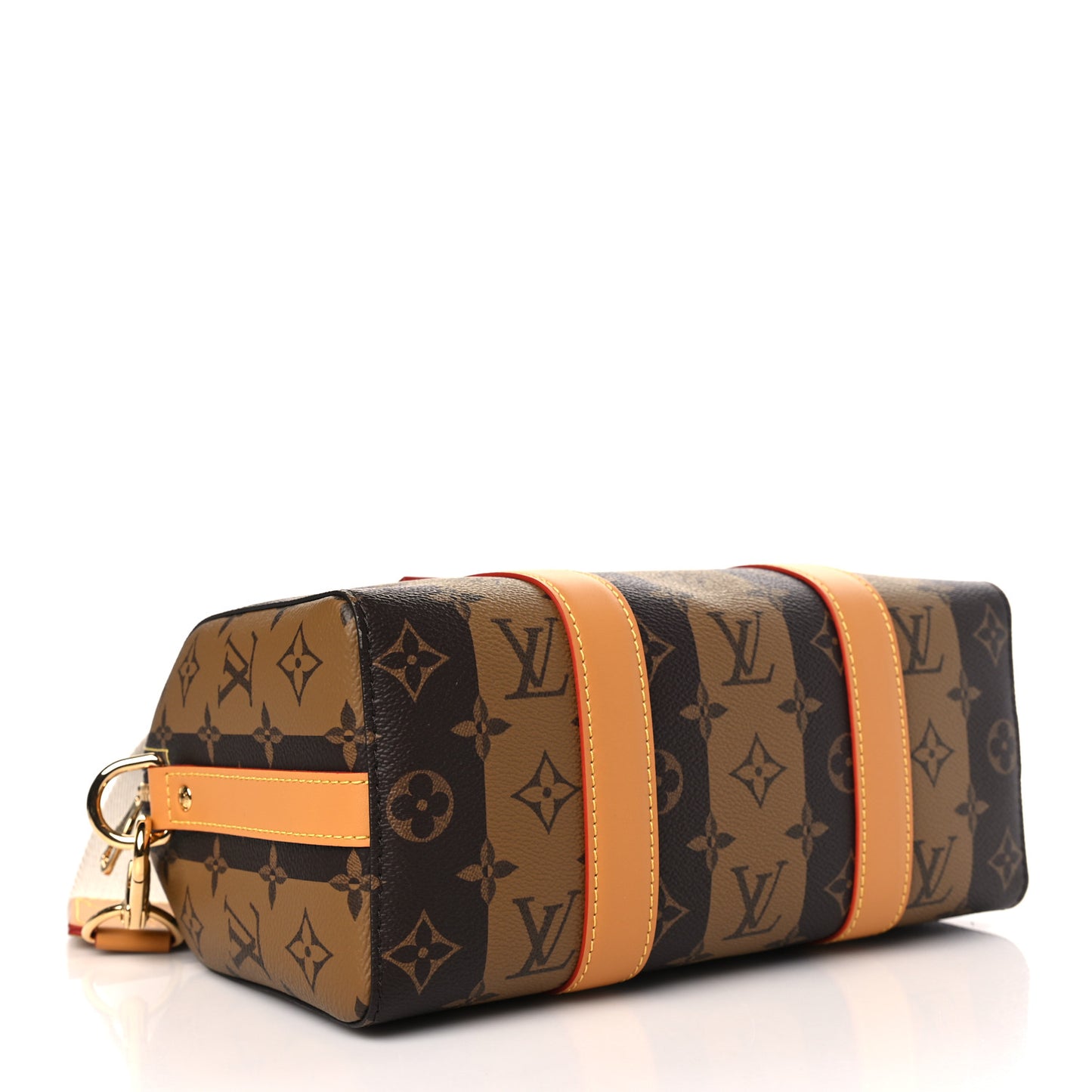 X NIGO Reverse Monogram Stripes City Keepall Bandouliere Brown