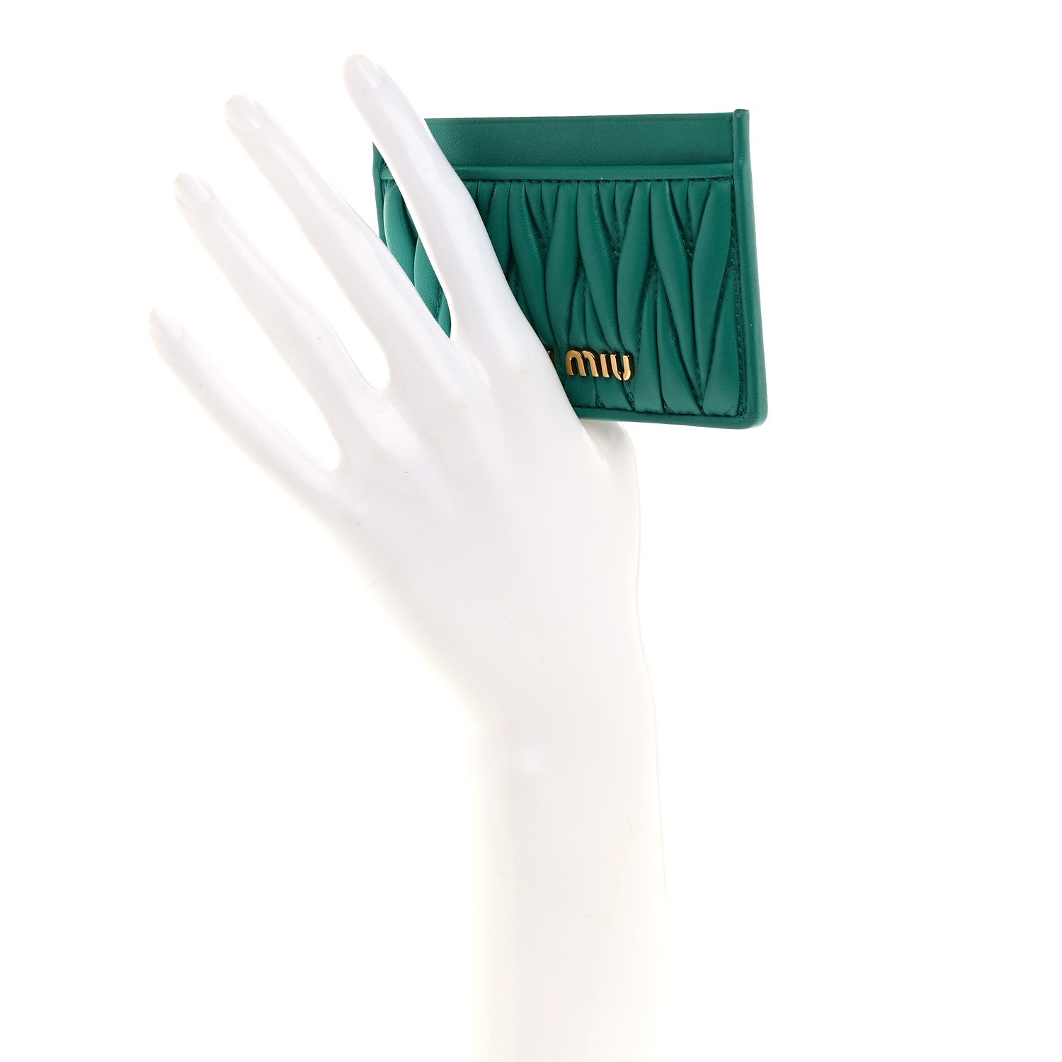 Miu Miu Nappa Matelasse Card Holder Assenzio 2 of 8