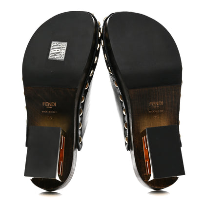 Fendi Vitello Baguette 25/60mm Clogs 35 Black 5 of 8