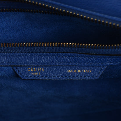 Celine Drummed Calfskin Mini Luggage Indigo 7 of 8