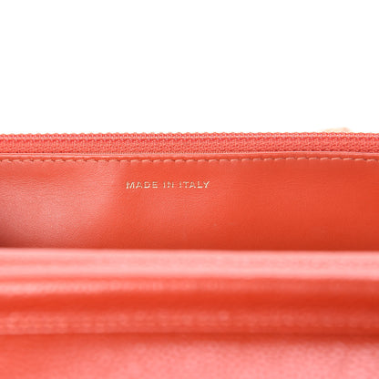 Chanel Pearly Caviar Quilted Wallet On Chain WOC Orange 9 of 14