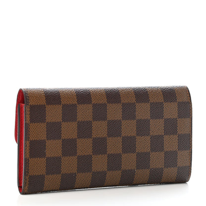 Louis Vuitton Damier Ebene Emilie Wallet Red 2 of 4