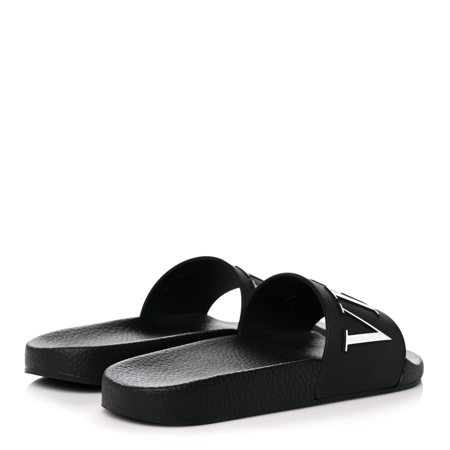 Valentino Garavani Rubber VLTN Pool Slide Sandals 38 Black 4 of 7