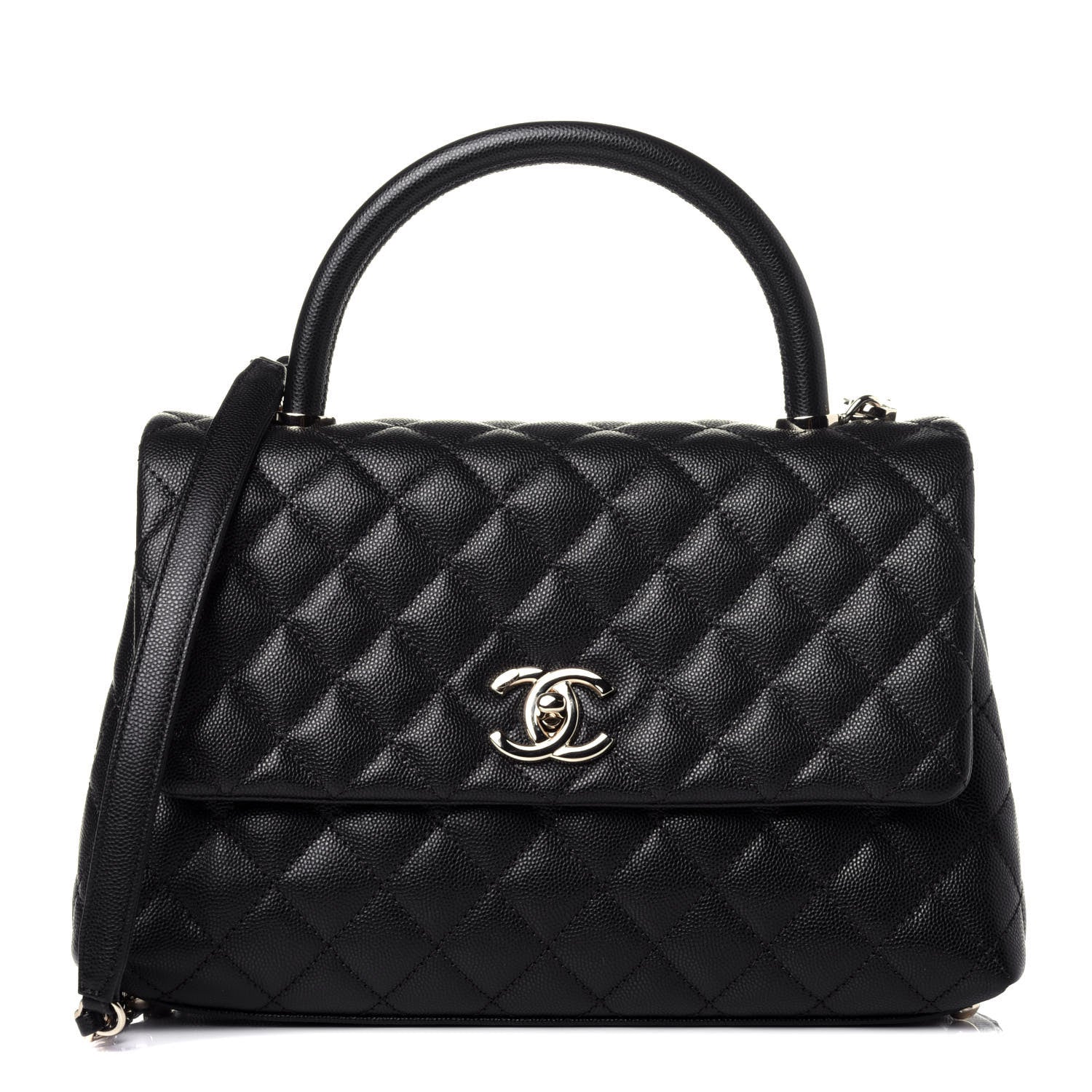 Chanel Caviar Quilted Small Coco Handle Flap Black 1 of 11