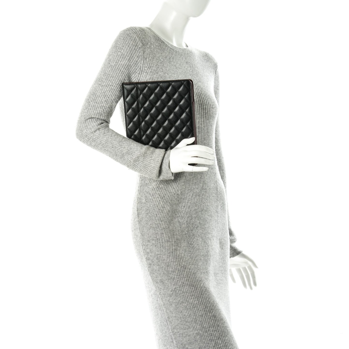 Caviar Quilted iPad Case Black