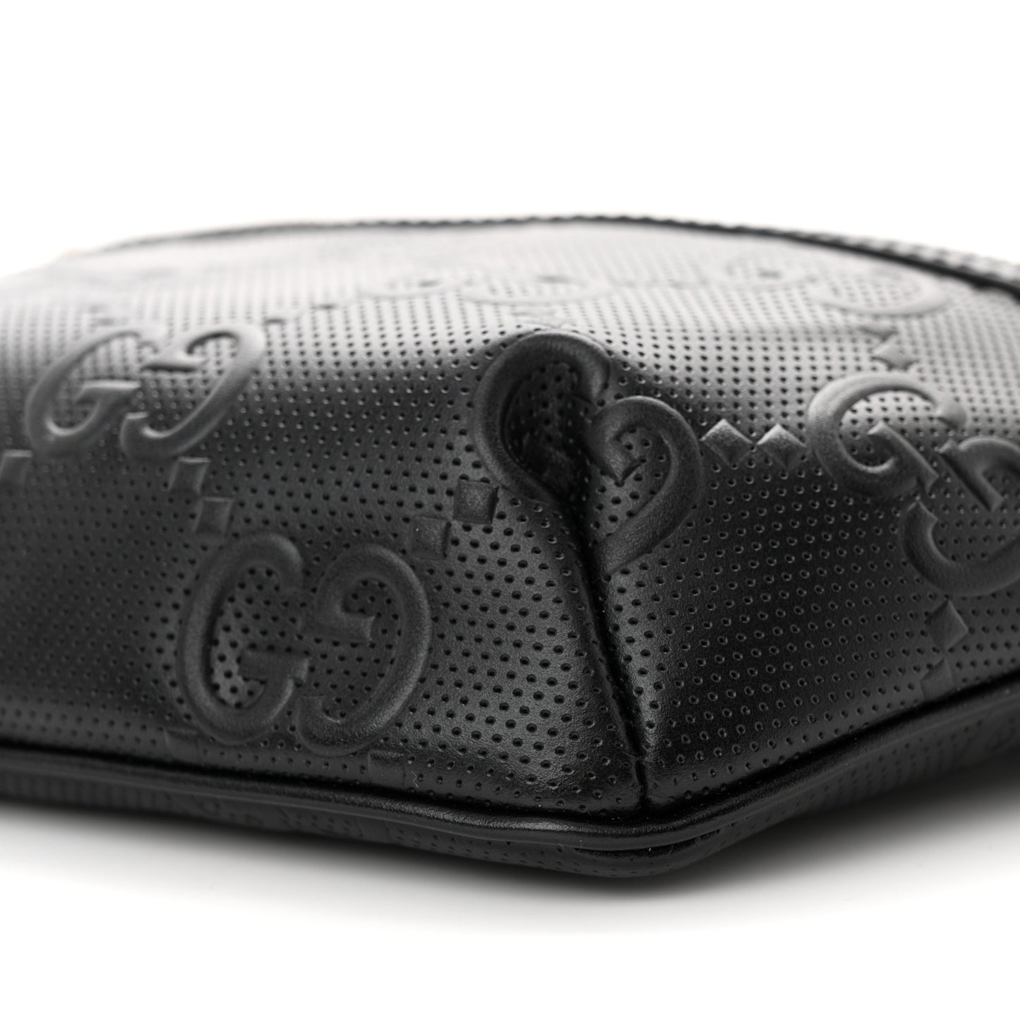 Calfskin GG Tennis Embossed Belt Bag Black