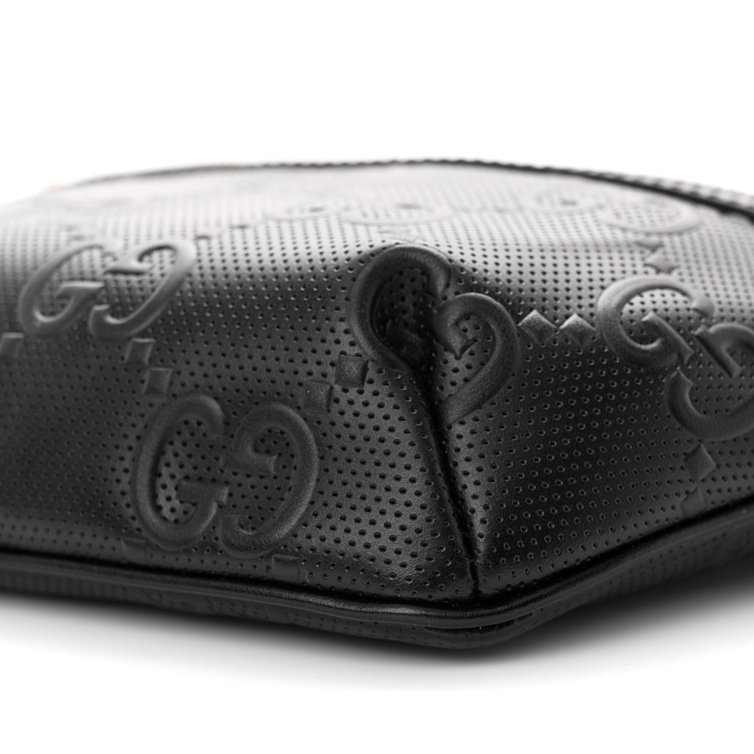 Gucci Calfskin GG Tennis Embossed Belt Bag Black 10 of 11
