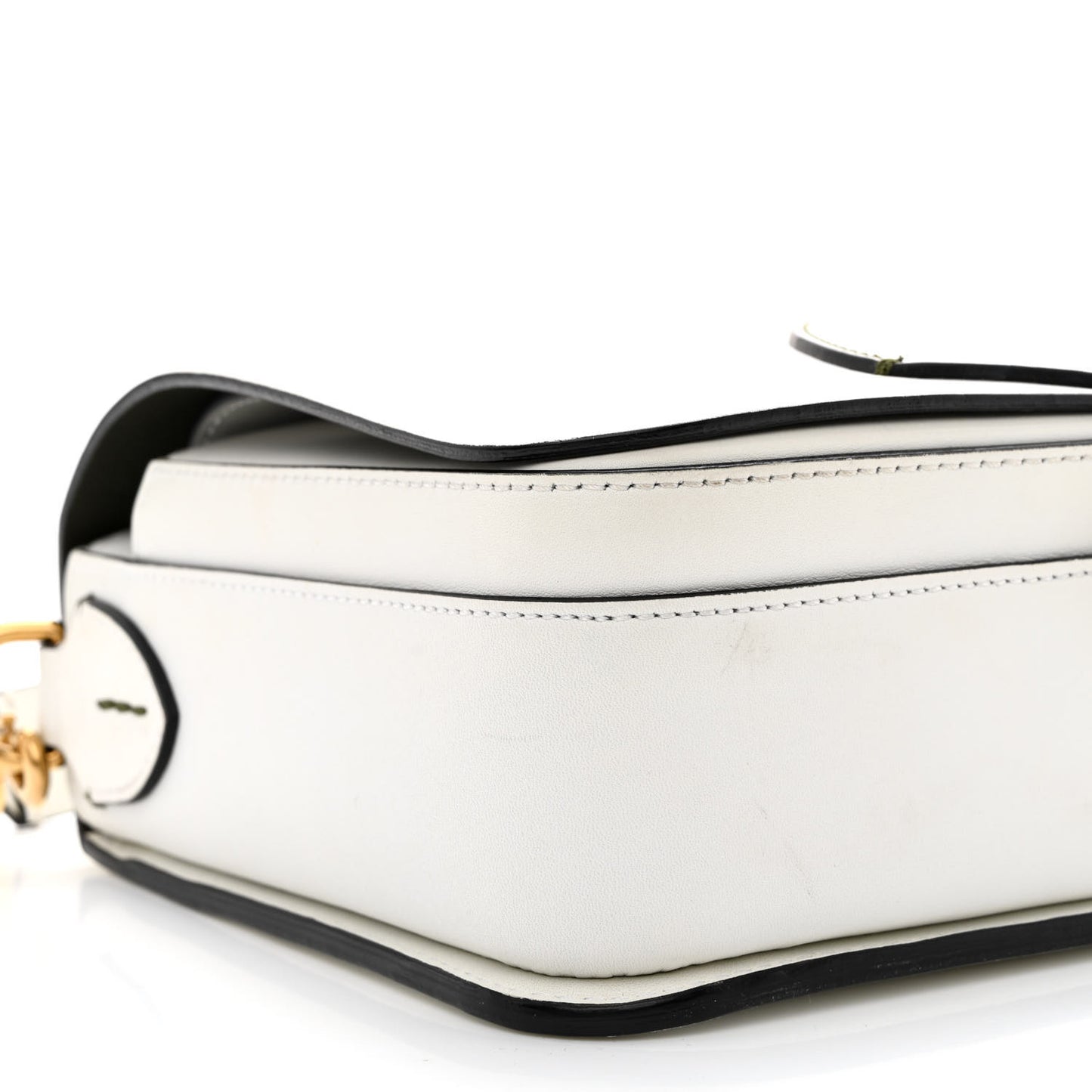 Calfskin Large Square Satchel Chalk White