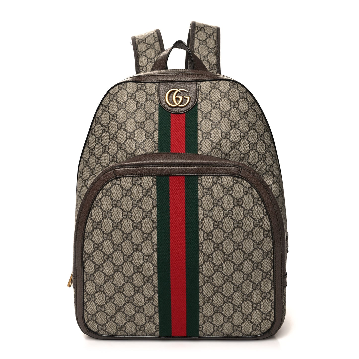 GG Supreme Monogram Medium Ophidia Day Backpack Brown