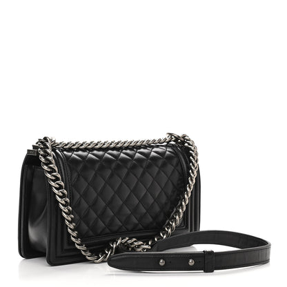 Chanel Lambskin Quilted Medium Boy Flap Black 2 of 10