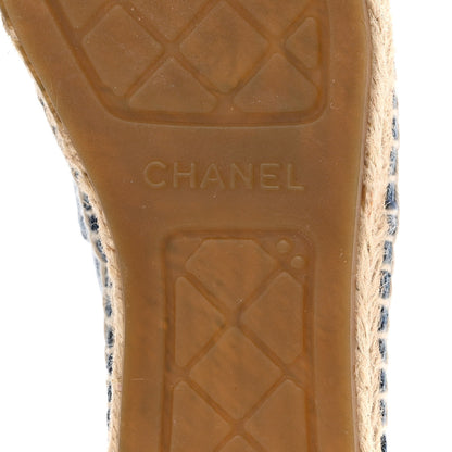 Chanel Denim CC Espadrilles 37 Blue Black 6 of 10