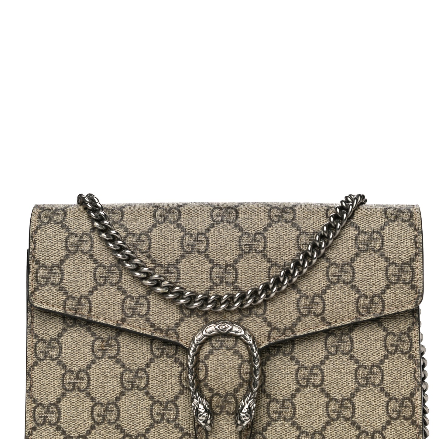 GG Supreme Monogram Mini Dionysus Chain Wallet Beige Taupe