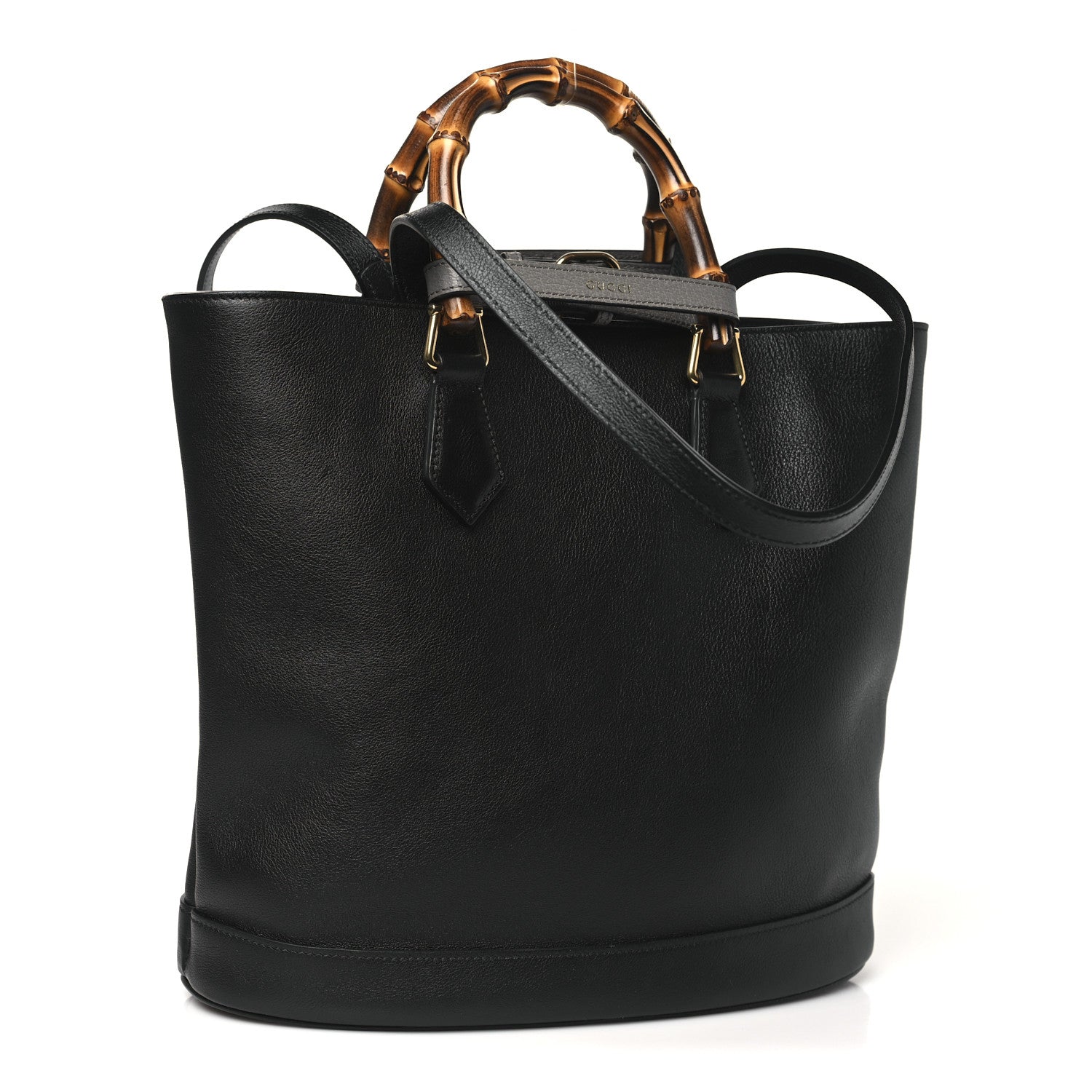 Gucci Calfskin Small Diana Round Tote Bag  Black Grey 3 of 10