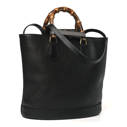 Gucci Calfskin Small Diana Round Tote Bag  Black Grey 3 of 10