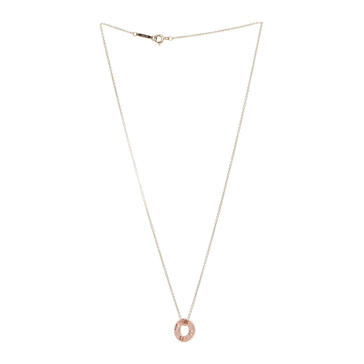 18K Rose Gold Diamond Atlas Pierced Pendant Necklace