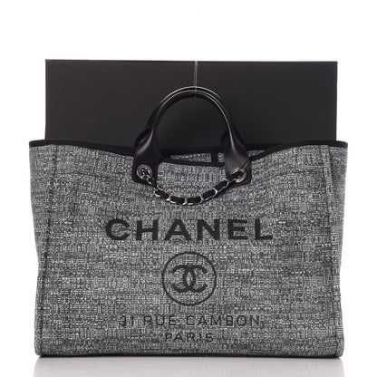 Chanel Canvas Large Deauville Tote Charcoal 8 of 8