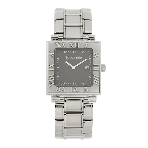 Stainless Steel 28mm Atlas Square Quartz Watch Grey