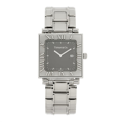 Tiffany Stainless Steel 28mm Atlas Square Quartz Watch Grey 1 of 5