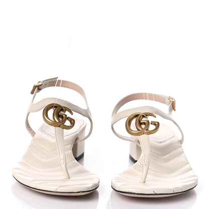 Gucci Nappa Matelasse Double G 35mm Thong Sandals 38.5 Mystic White 2 of 11