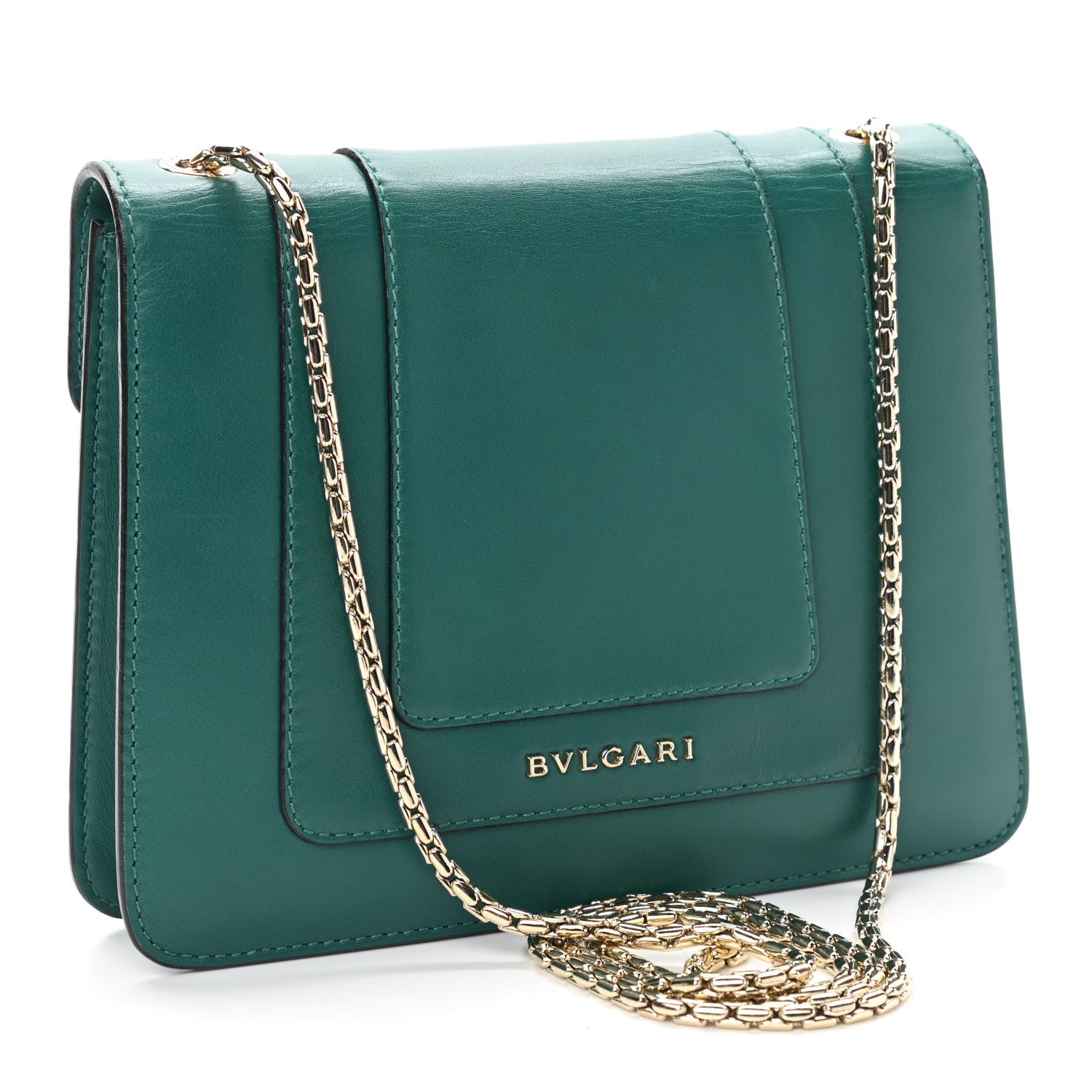 Bulgari Calfskin Serpenti Forever Crossbody Bag Emerald Green 3 of 12