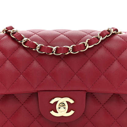 Chanel Lambskin Quilted Mini Rectangular Flap Burgundy 8 of 10