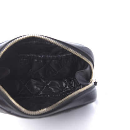 Chanel Lambskin Quilted Small Curvy Pouch Cosmetic Case Black 5 of 8