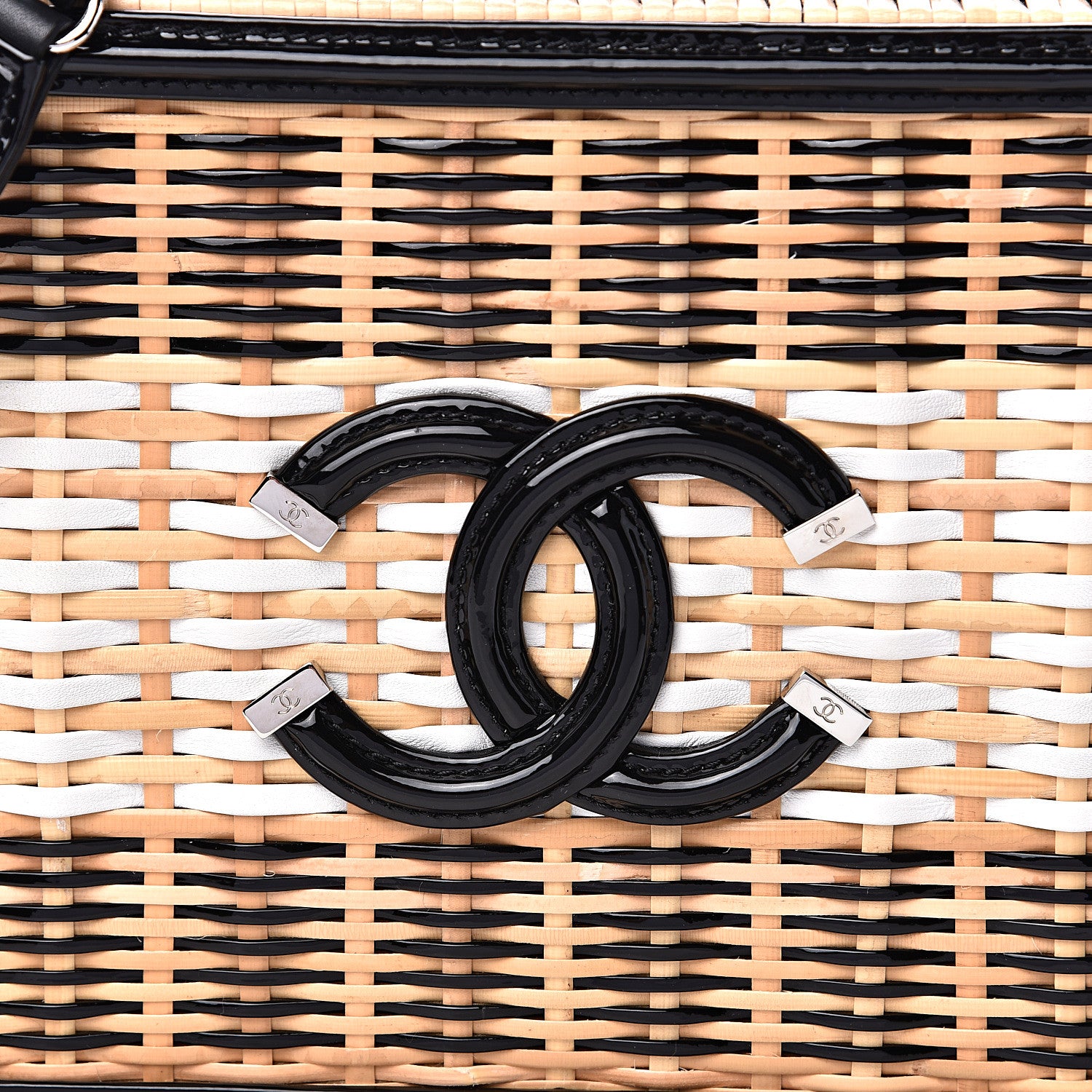 Chanel Raffia Patent Medium CC Filigree Vanity Case Black 9 of 9