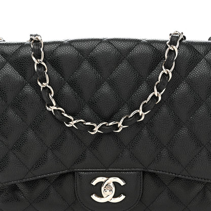 Chanel Caviar Quilted Jumbo Single Flap Black 8 of 12