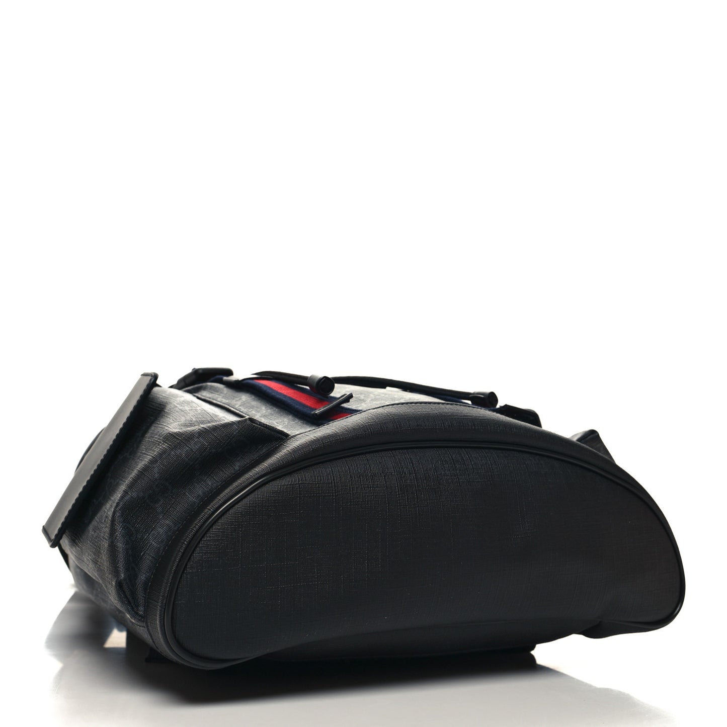 Soft GG Supreme Monogram Calfskin Web Double Buckle Backpack Black